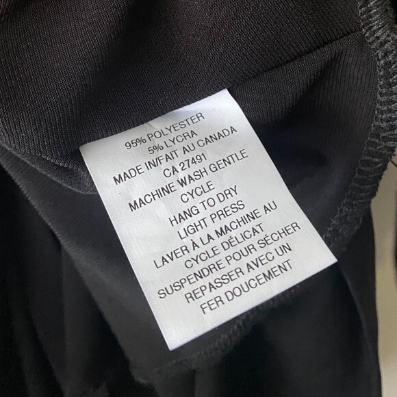 Brian Bailey Black V-Neck Long Sleeve Top With Sheer Scarf - Picture 4 of 11